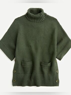 J.Crew Turtleneck poncho in Hunter Green. Size M.  NWT